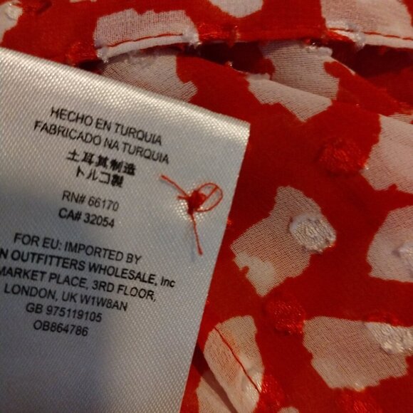 Free People Women's Frenchie‎ Ruffled Mini Wrap Dress Size M Red Long Sleeve - Picture 7 of 8